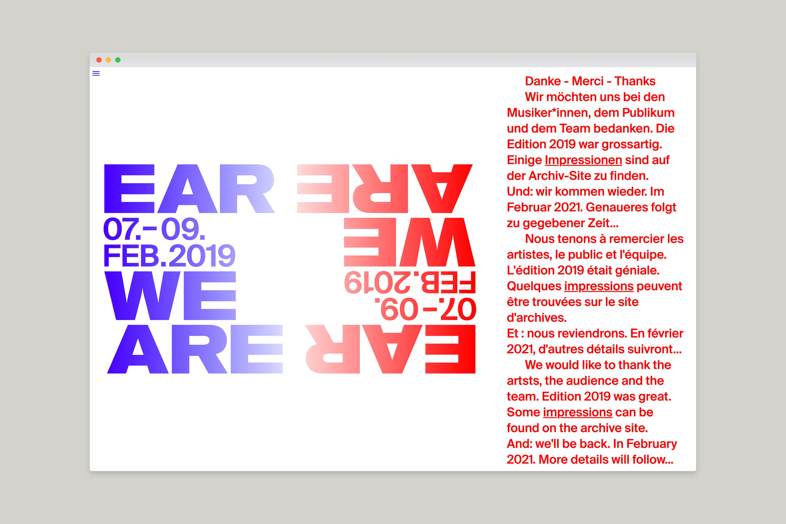 kong grafik ear-we-are programmheft biel 2019